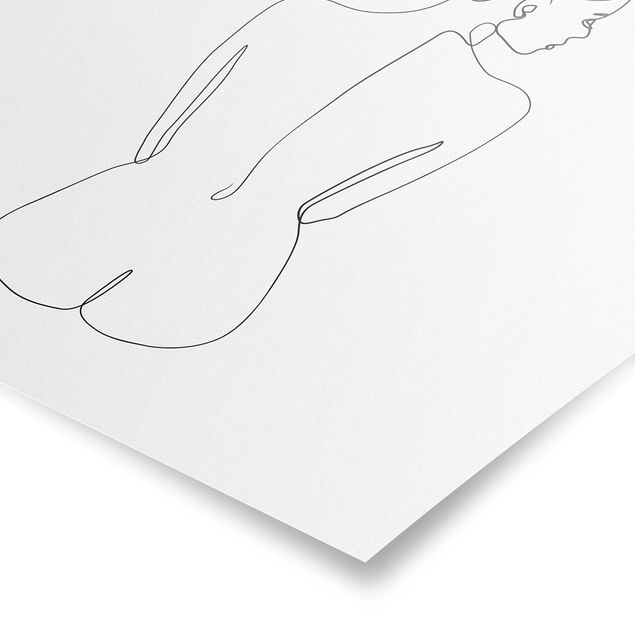 Riproduzioni quadri Line Art - Nudo di schiena Bianco e Nero