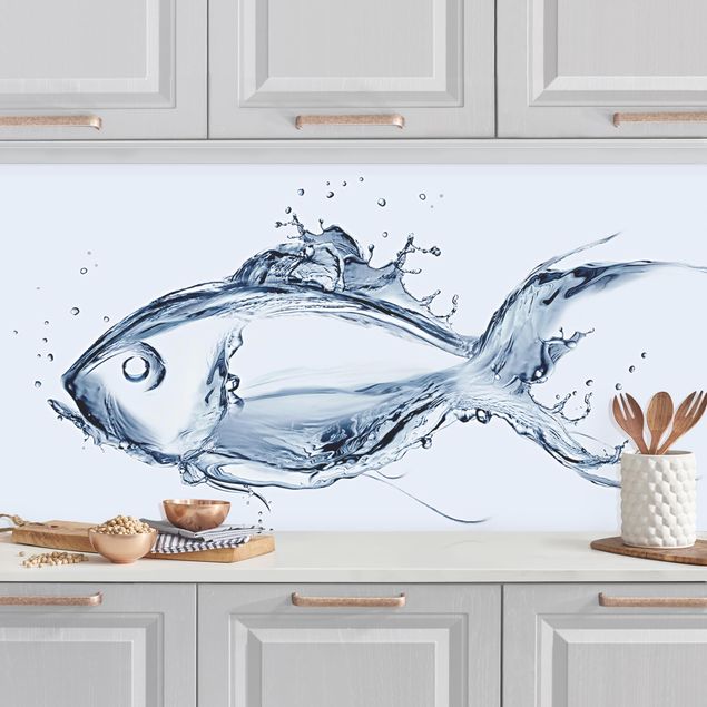 Rivestimenti per cucina con animali Pesce d'argento liquido II
