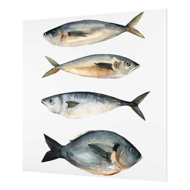 Paraschizzi in vetro - Four Fish In Watercolor I