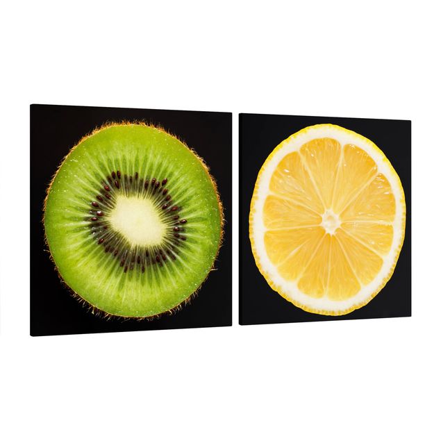 Quadri frutta Primo piano di limone e kiwi