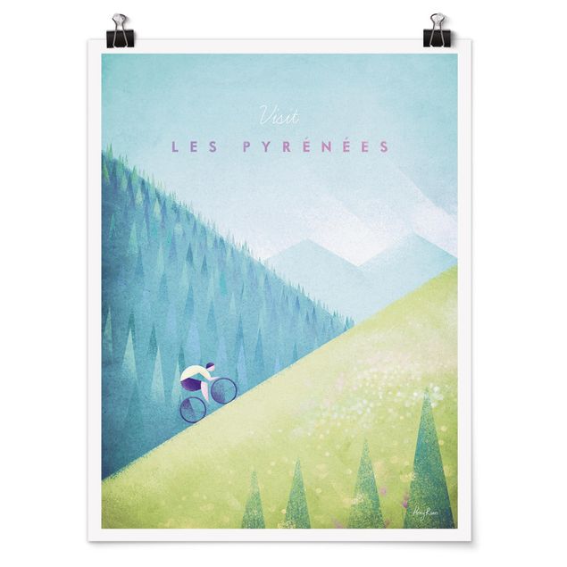 Quadri stile vintage Poster di viaggio - I Pirenei