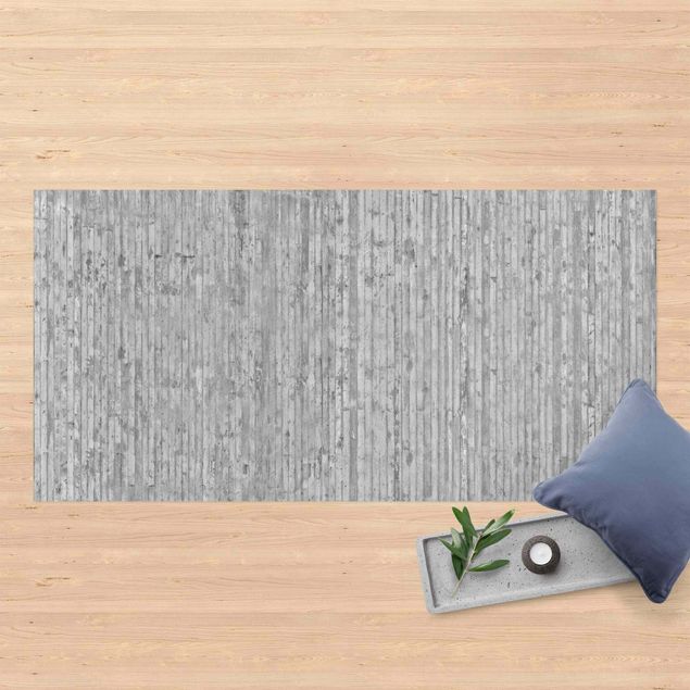 tappeto per terrazzo esterno Carta da parati a strisce effetto cemento