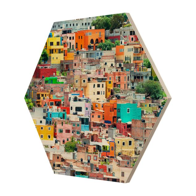 Esagono in legno - Case colorate Guanajuato anteriore