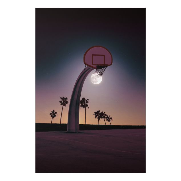 Riproduzione quadri famosi Pallone da basket con luna