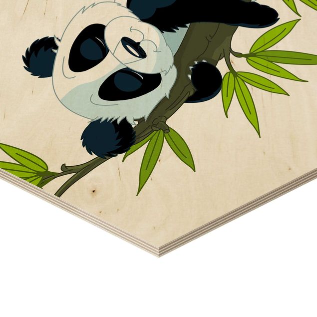 Esagono in legno - Sleeping Panda
