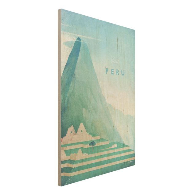 Quadri in legno con architettura e skylines Poster di viaggio - Perù