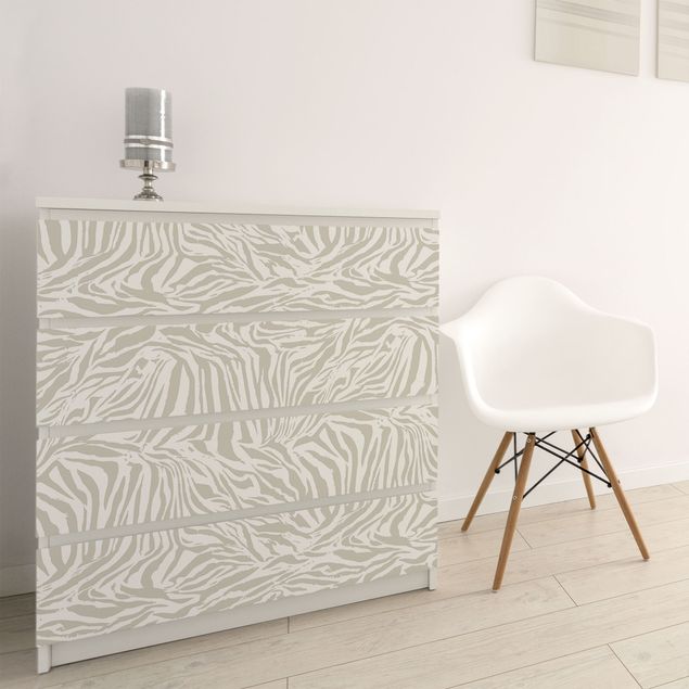Pellicole adesive per mobili con disegni Disegno zebra grigio chiaro 39x46x13cm