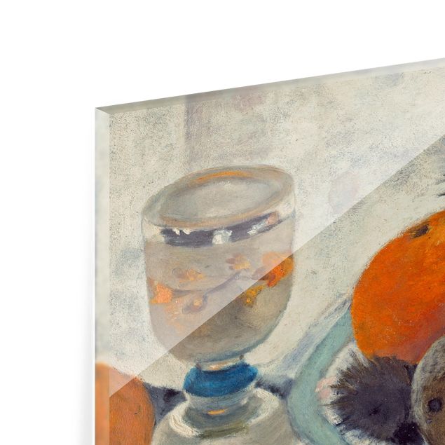 Paraschizzi con riproduzioni Paula Modersohn-Becker - Natura morta con tazza di vetro smerigliato, mele e ramo di pino