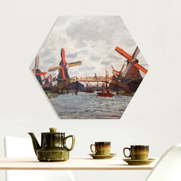 Stampe quadri famosi Claude Monet - Mulini a vento a Westzijderveld, vicino a Zaandam