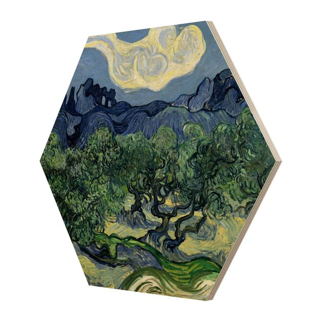 Quadri in legno con paesaggio Vincent Van Gogh - Alberi di ulivo