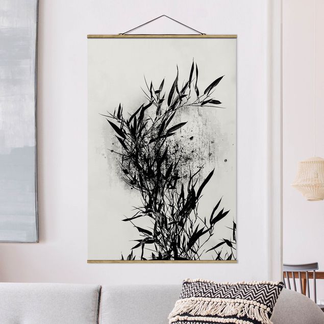 Quadri con paesaggio Mondo vegetale grafico - Bambù nero