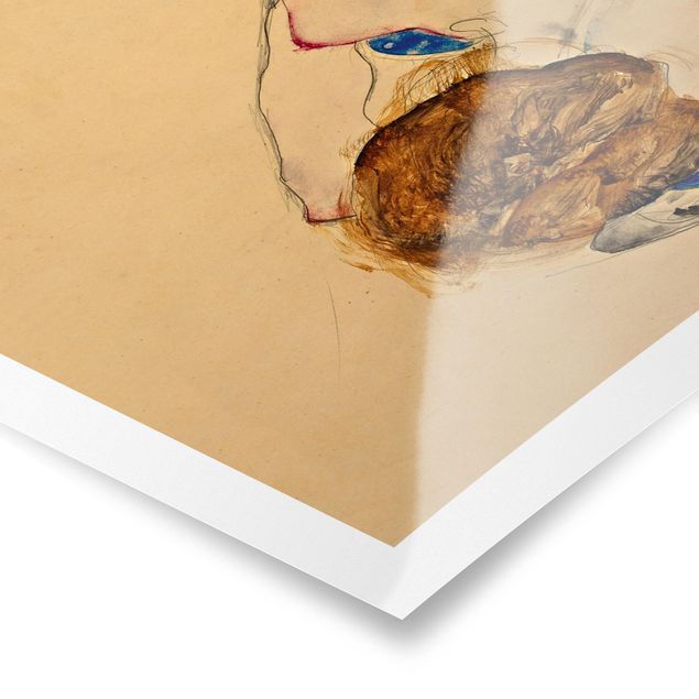 Poster dipinti famosi Egon Schiele - Atto flesso in avanti