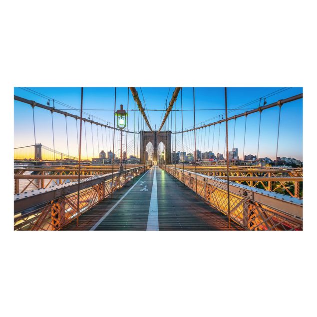Paraschizzi in vetro - Veduta mattutina dal ponte di Brooklyn - Formato orizzontale 2:1