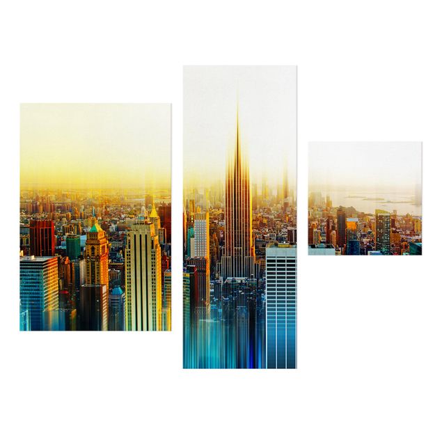 Stampa su tela 3 parti - Manhattan Abstract - Collage 1
