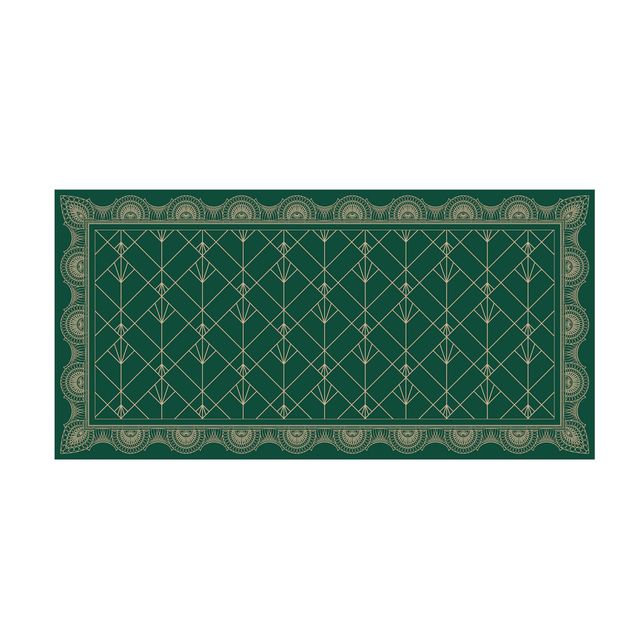 tappeti verdi Art Déco Palma con bordo