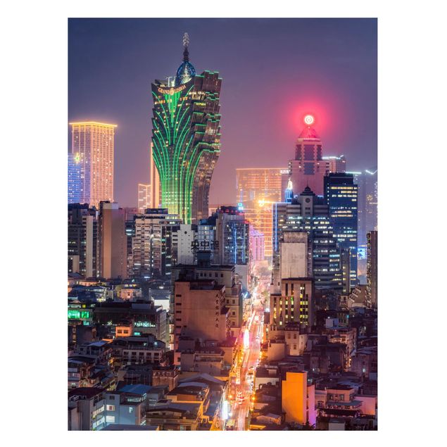 Lavagne magnetiche con architettura e skylines Notte illuminata a Macao