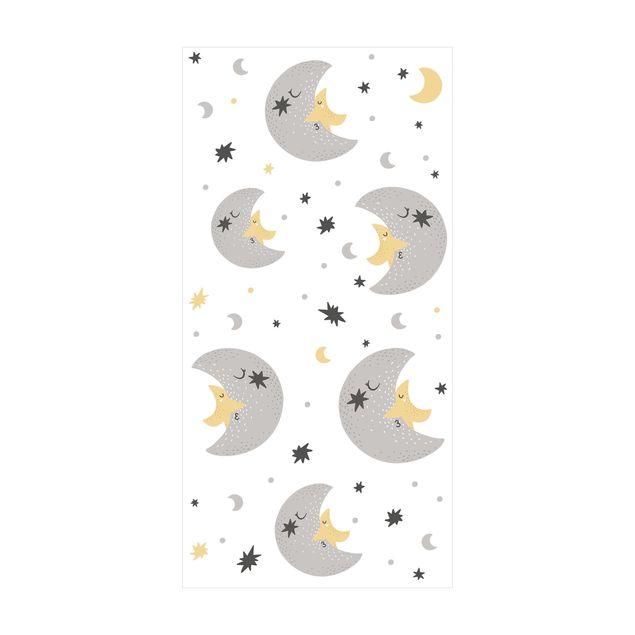 tappeto moderno grigio Luna e stella scandinave che si baciano