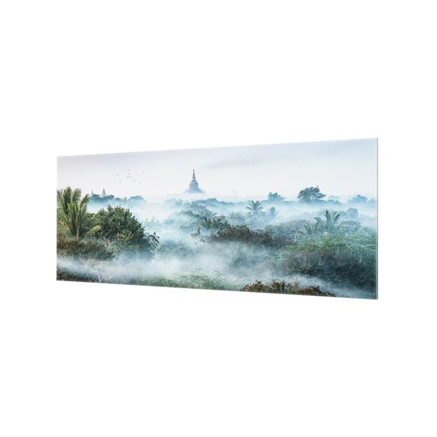 Paraschizzi in vetro - Nebbia mattutina sulla giungla di Bagan - Panorama 5:2