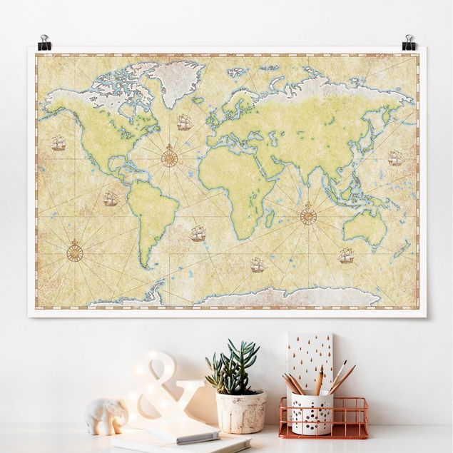 Quadro moderno Mappa del mondo
