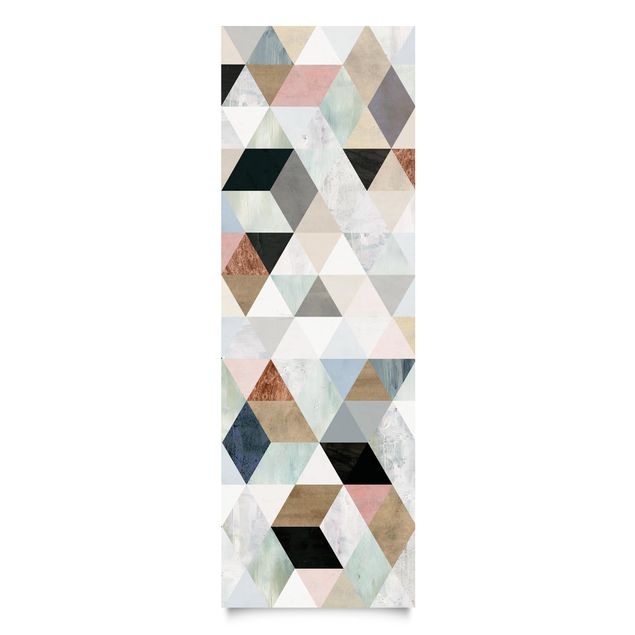 Pellicola autoadesiva Mosaico ad acquerello con triangoli I