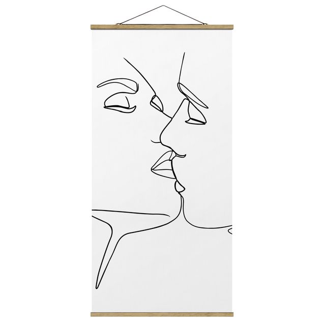 Quadri astratti Line Art - Facce da bacio Bianco e Nero