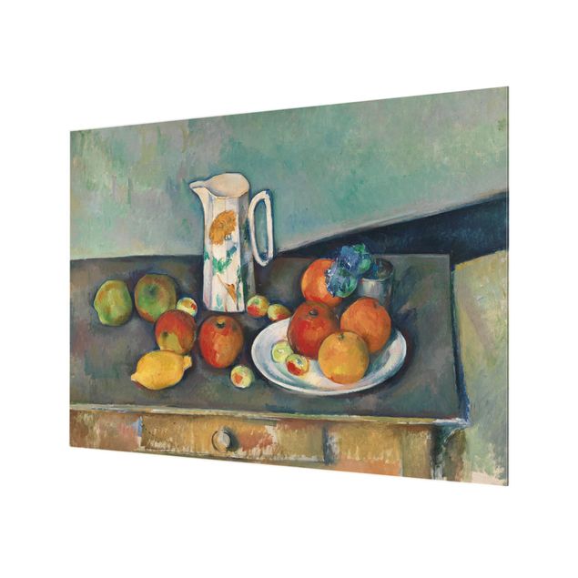 Paraschizzi con frutta e verdura Paul Cézanne - Natura morta con brocca di latte e frutta