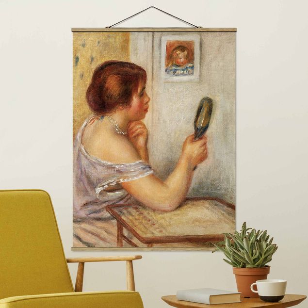 Riproduzioni Auguste Renoir - Gabrielle con lo specchio o Marie Dupuis con lo specchio con il ritratto di Coco