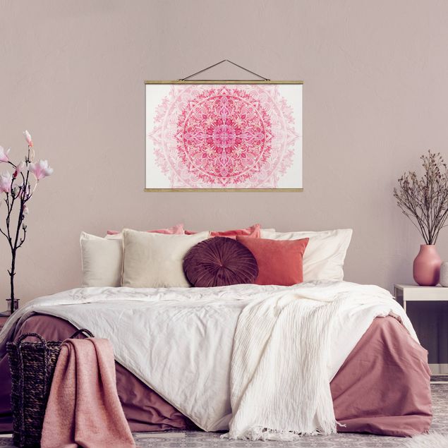 Quadri con disegni Mandala Acquerello Ornamento Rosa
