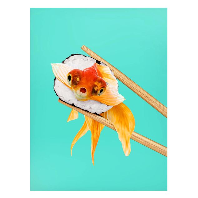 Quadri moderni per arredamento Sushi con pesce rosso