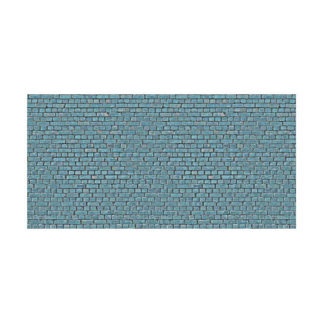 tappeti blu Carta da parati effetto mattoni e piastrelle in blu turchese