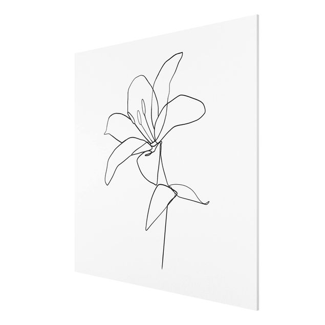 Quadro moderno Line Art - Fiore Bianco e Nero