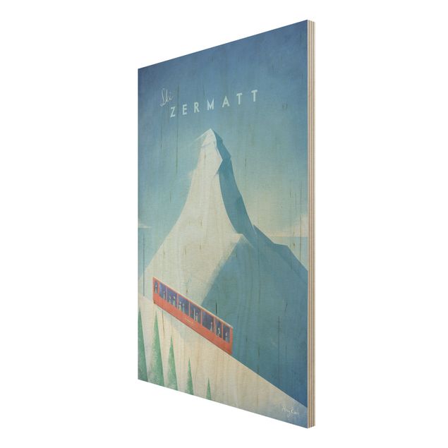 Quadri legno vintage Poster di viaggio - Zermatt