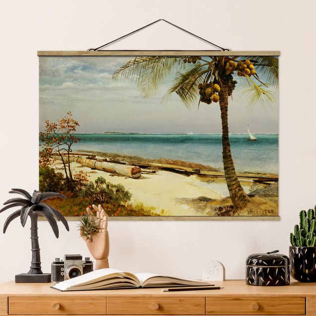 Quadro romanticismo Albert Bierstadt - Costa tropicale
