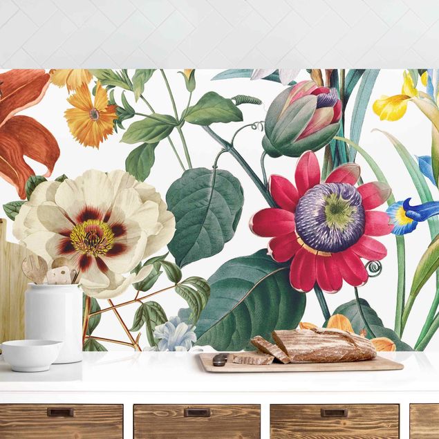 Rivestimenti per cucina con disegni Magnifici fiori colorati