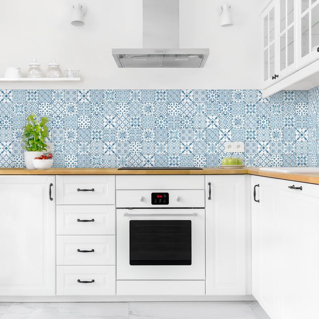 Rivestimenti per cucina con disegni Pattern Piastrelle Blu Bianco