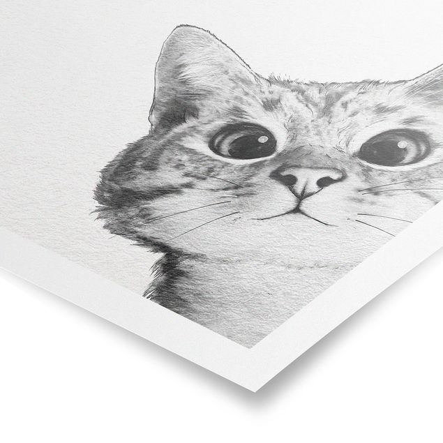 Riproduzioni quadri famosi Illustrazione - Gatto Disegno in bianco e nero