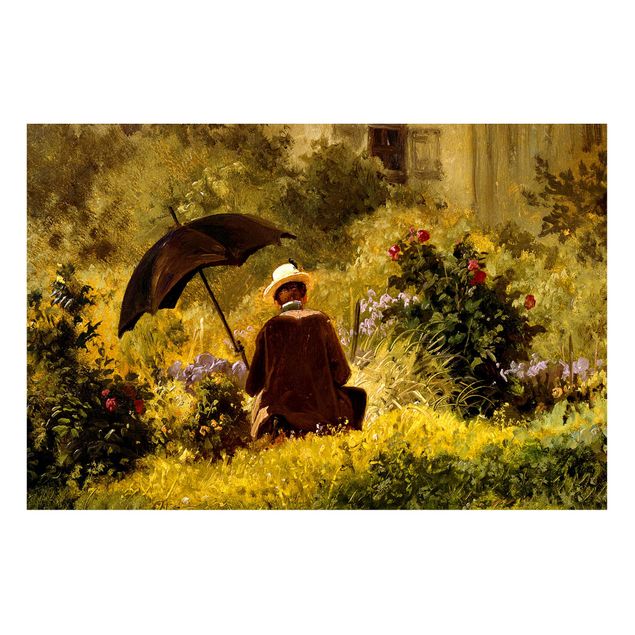 Quadro romanticismo Carl Spitzweg - Il pittore in giardino