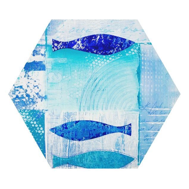 Quadro moderno blu Pesce nel blu