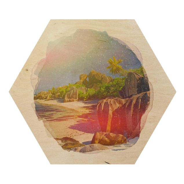 Quadri stampe Acquerelli - Spiaggia da sogno delle Seychelles