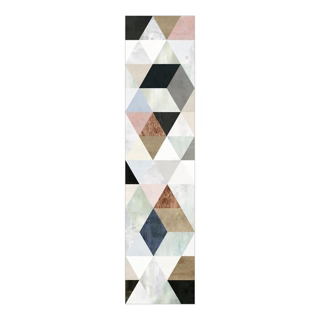 Tessili casa Mosaico ad acquerello con triangoli I