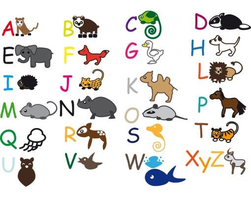 Stickers murali animali No.CG214 Alfabeto degli animali