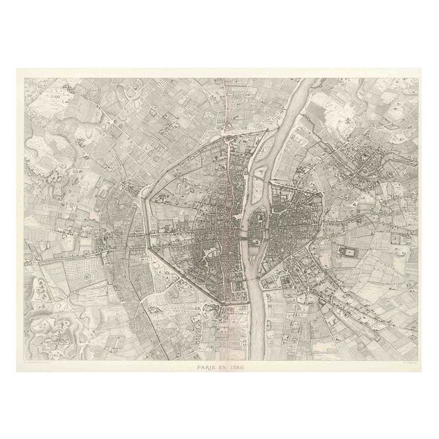 Quadri vintage Mappa vintage Paris