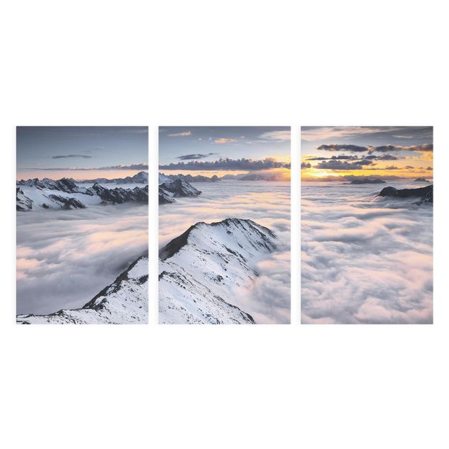 Stampe su tela paesaggio Vista di nuvole e montagne