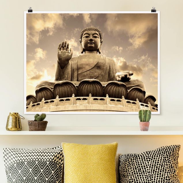 Quadro moderno Grande Buddha in seppia