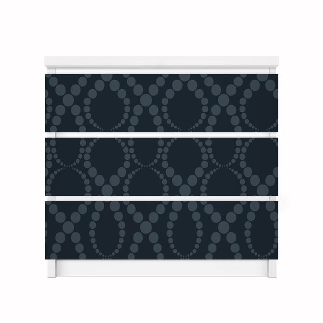 Pellicole adesive per mobili cassettiera Malm IKEA Ornamento con perline nere