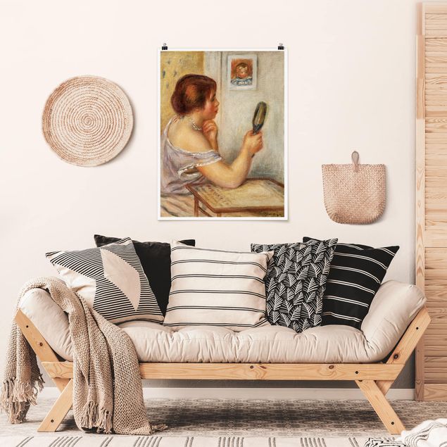 Stile artistico Auguste Renoir - Gabrielle con lo specchio o Marie Dupuis con lo specchio con il ritratto di Coco