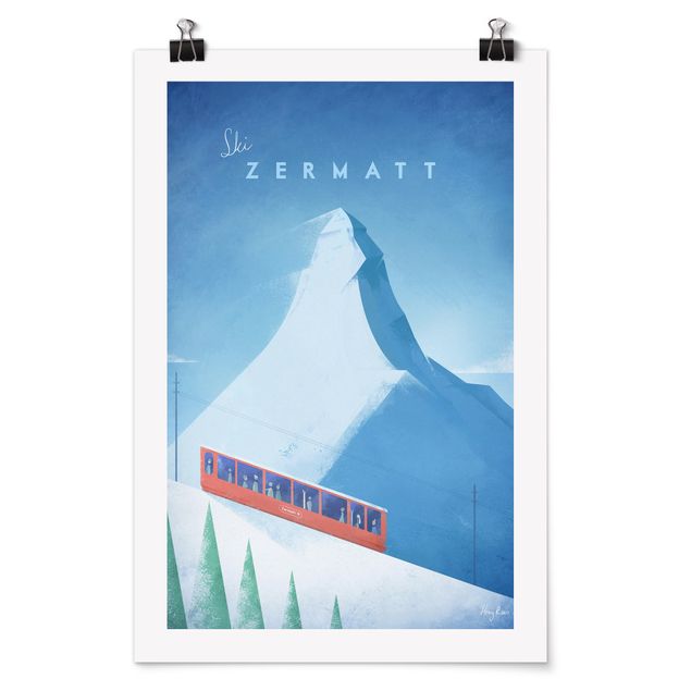 Poster vintage Poster di viaggio - Zermatt