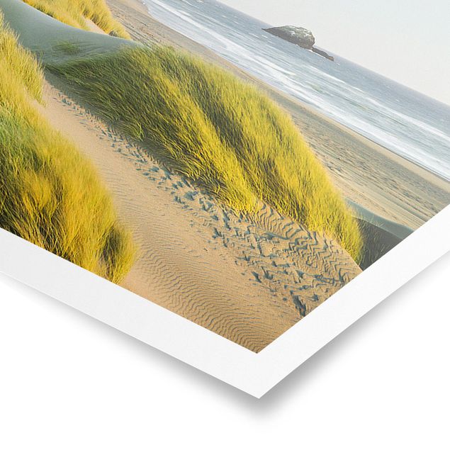 Poster spiaggia Dune ed erbe sul mare