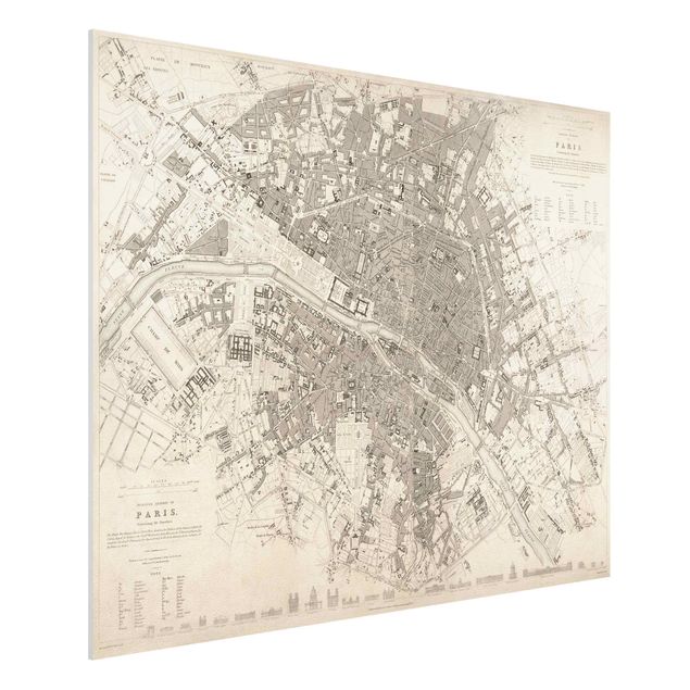 Quadro Parigi Mappa vintage Parigi