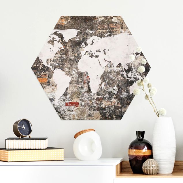 Quadri moderni   Vecchia mappa del mondo a parete